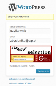 Rejestracja konta