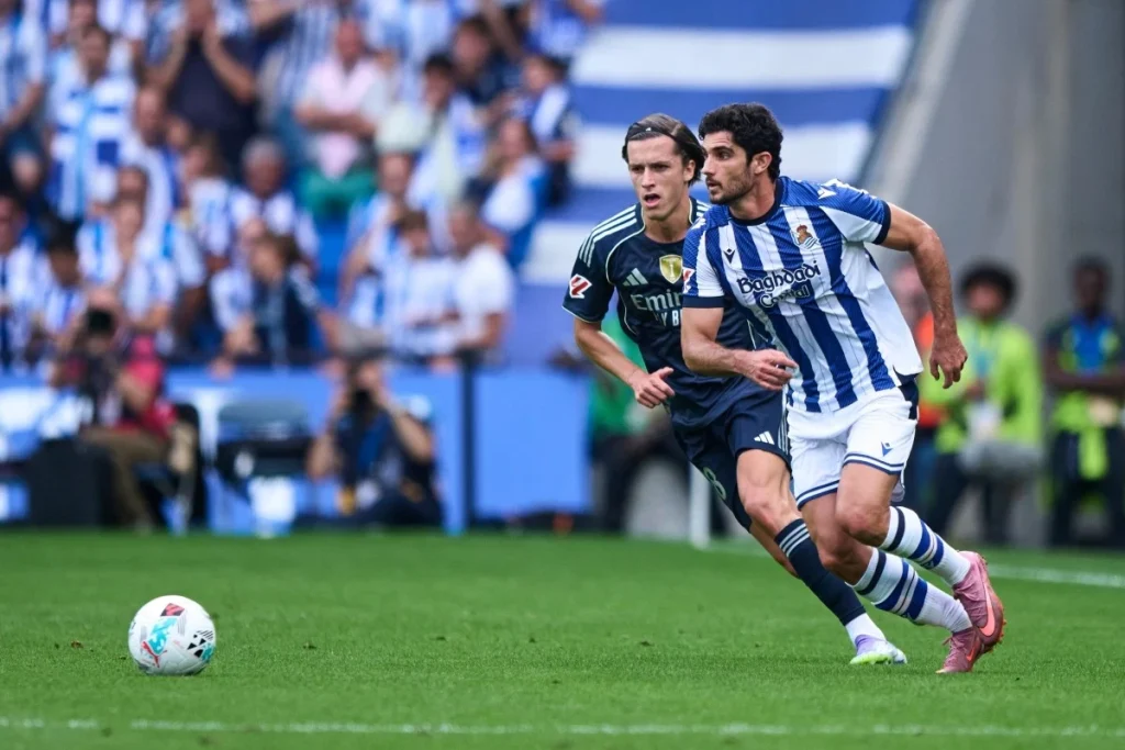 Oceny po meczu Real Sociedad – Levante. Sprawdź kto najlepiej zagrał! (04.04.2026) Real Sociedad - Gonzalo Guedes 1